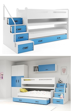Bms Max 1 Bunk Bed 3 Persons With, 3 In 1 Bunk Bed