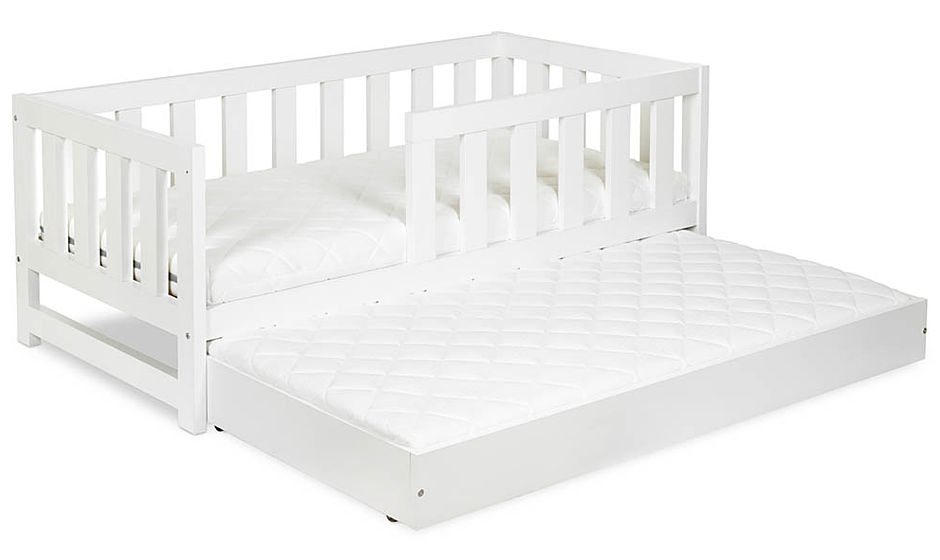 LittleSky by Klupś Amelia łóżko młodzieżowe z barierką i szufladą z funkcją spania 160x80cm biała