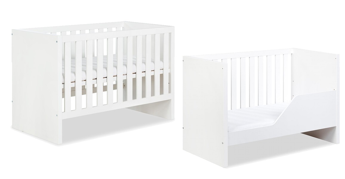 LittleSky by Klupś Amelia cot with a railing 120x60cm / white