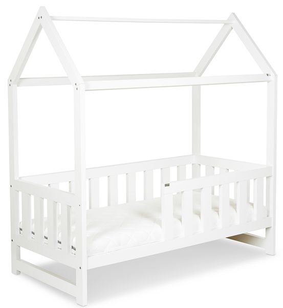 LittleSky by Klupś LIV łóżko domek 160x80 cm z barierką / kolor biały
