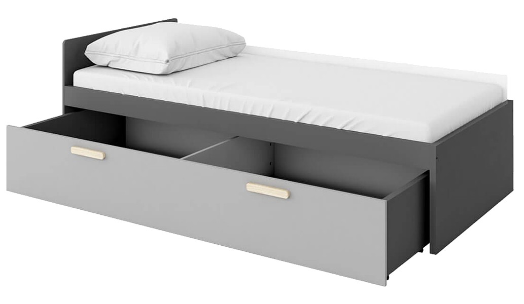 Lenart Pok single bed 200x 90 with a drawer and a bonnell mattress PO-13 / PO-15