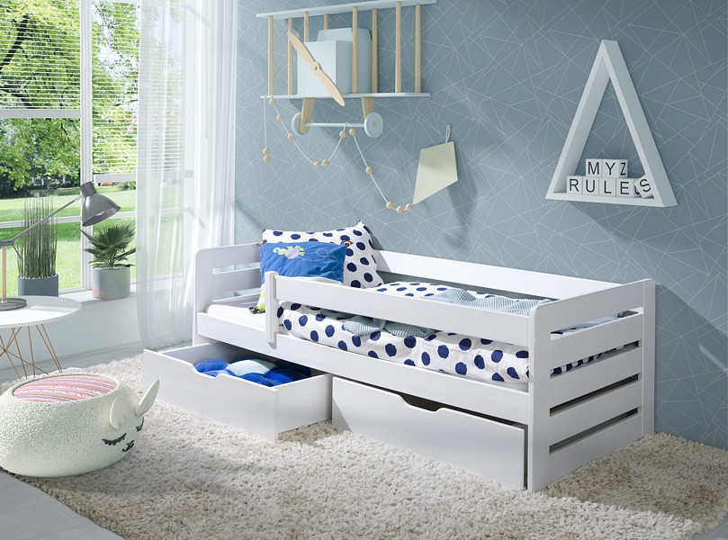 Meblobed Bella łóżko młodzieżowe (180x80cm) z szufladami i materacem piankowy