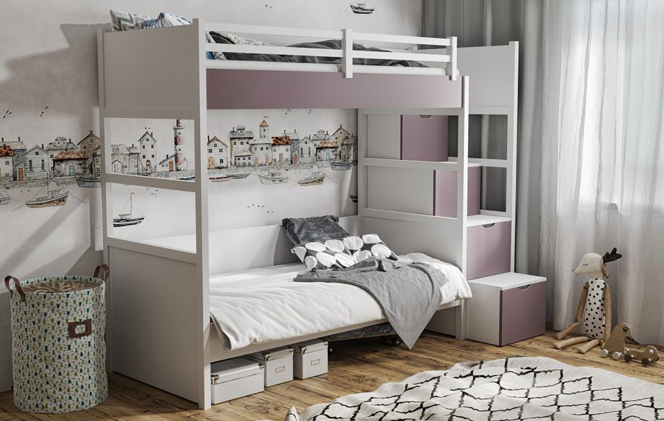 Meblobed Enzo bunk bed (200x90cm) with 2 mattresses