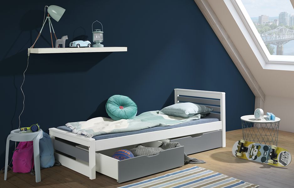 Meblobed Kama Youth bed (180x80cm) with 2 drawers and foam mattress