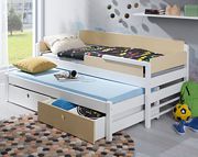 Meblobed Natu I Trundle Bett für Geschwister (180x80cm) mit 2 Matratzen und Schubladen - zum Schließen ins Bild klicken