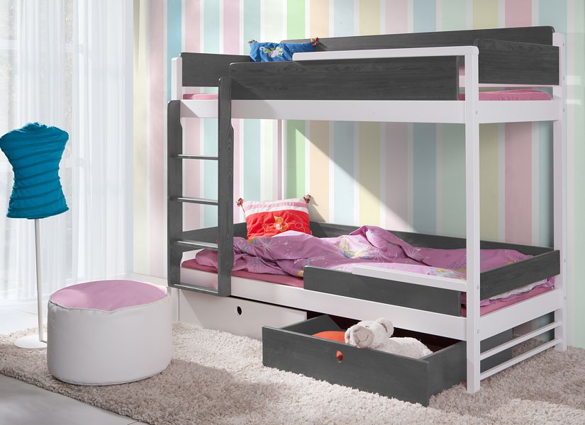 Meblobed Natu II Bunk bed with 2 mattresses (80x180cm) and drawers