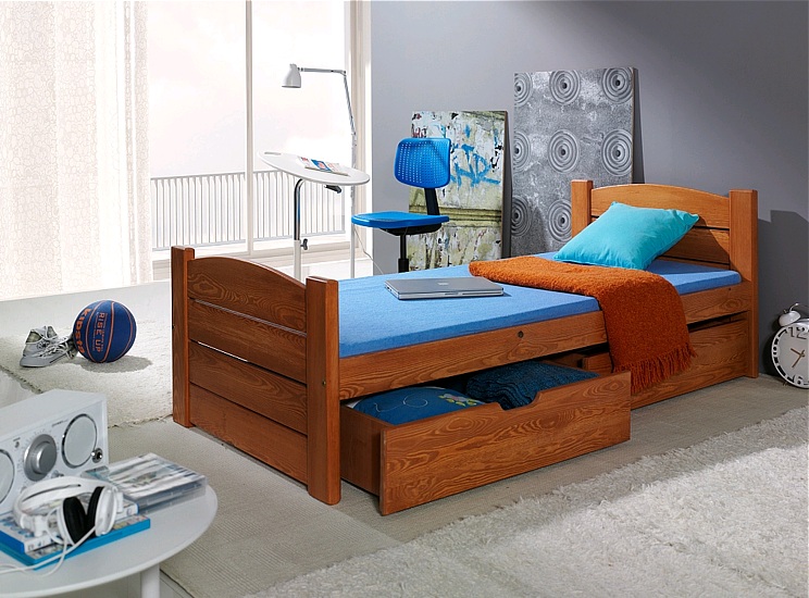Meblobed Roma youth bed (180x80cm) with mattress and 2 drawers