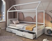 Meblobed Rozalia łóżko 1 osobowe domek (180x80cm) z materacem oraz szufladami - Kliknij na obrazek aby go zamknąć