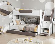 Meblobed Segan łóżko piętrowe 3 osobowe z 2 materacami (200x120cm) i szufladą - Kliknij na obrazek aby go zamknąć