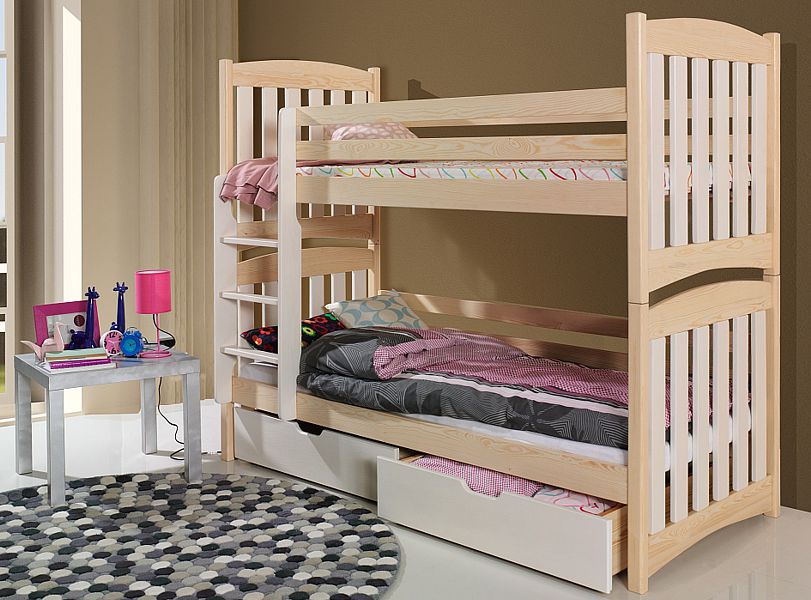 Meblobed Serafin Bunk bed with 2 mattresses (80x180cm) and drawers
