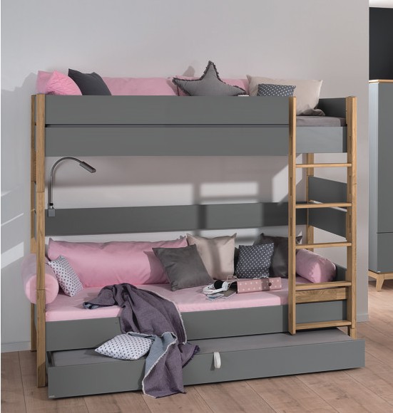 Paidi Sten 3 persons bunk bed 180 (200x90 cm) solid wood