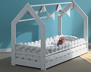 Pali Freedom Bianco łóżeczko domek 160x80 cm z materacem i ochraniaczem /0127MONT + 066MNT + 0127MONTB/