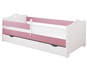 Pinewood Emma bed with drawer and railing 180x80 + foam mattress - Click Image to Close