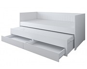 Pinewood Homnes double bed with drawers 200x90 white + 2 foam mattress - Click Image to Close