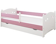 Pinewood Laura bed with drawer and railing 180x80 + foam mattress - Click Image to Close