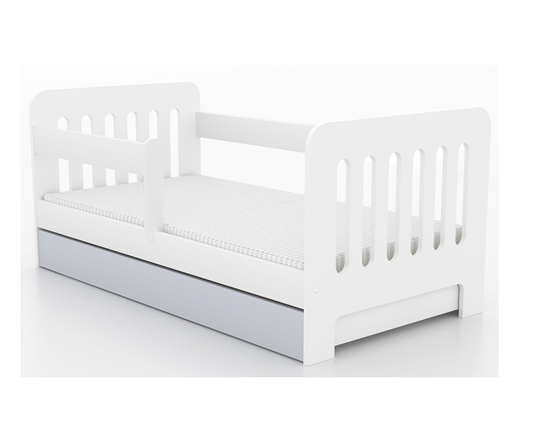 Skrzat Smyk Bed with railing with drawer 140x70