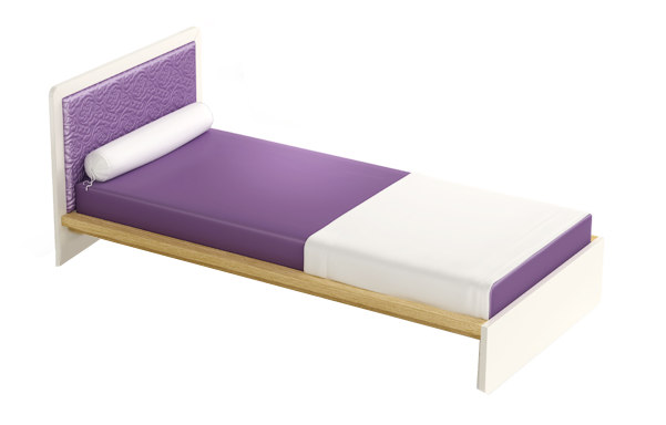 Timoore Frame NATURAL OAK Bed 200x90 cm textile suedine