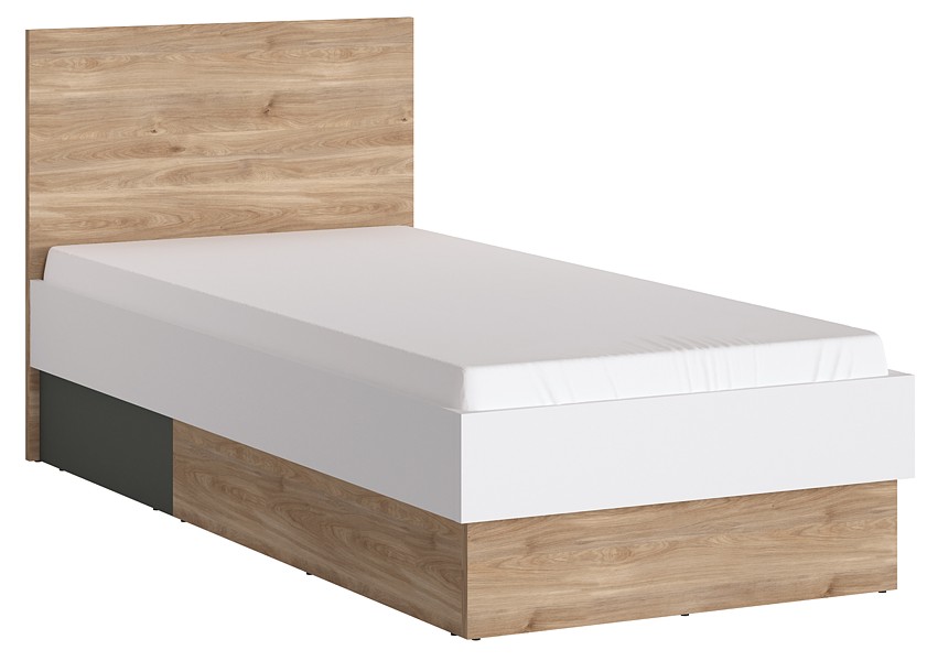 Meble Wójcik Twenty łóżko ze stelażem 90 (204,9cm x 95,3cm x 95,5 cm) TWEZ02 / MWSD01