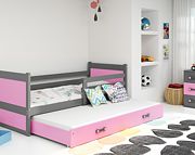 BMS Rico łóżko 2-osobowe wysuwane z materacami i pojemnikiem (200x90cm) grafit