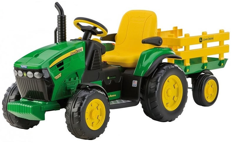 Peg Perego GROUND FORCE tractor with trailer on battery 12V licenced by JOHN DEERE