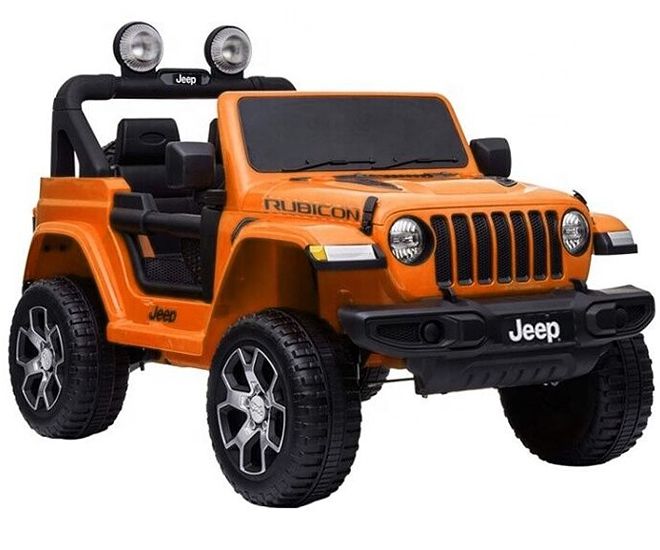 Lean Toys Auto wiederaufladbar Jeep Rubicon max. 35 kg belasten Pomarańczowy