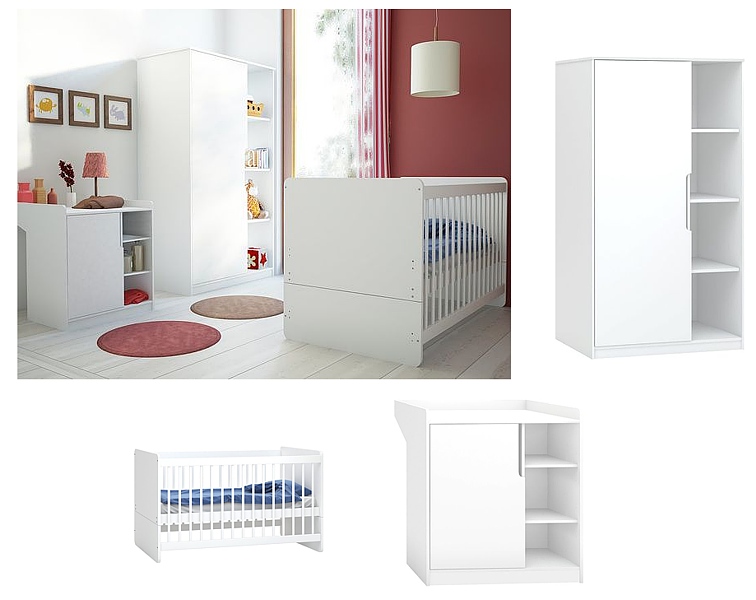 Baby Vox Maxim baby room (cot convertible to junior bed 140x70 + chest with changing table + upholstery + wardrobe)