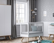 Baby Vox Mitra pokój dziecięcy (łóżeczko 120x60 + komoda z przewijakiem + szafa) kolor biały / Kurier gratis przy przedpłacie