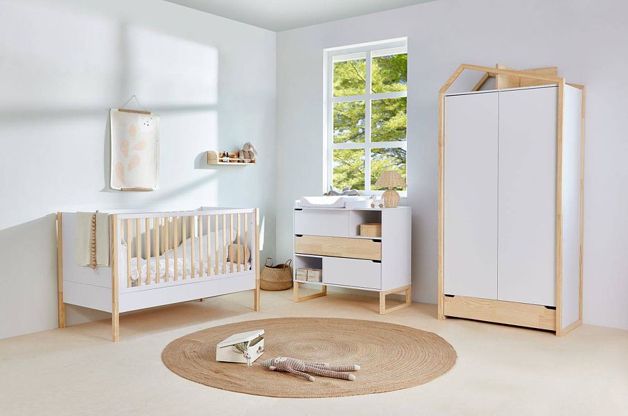 Bellamy Tatam children's room (cot/sofa 140x70 + chest of drawers with changing table + wardrobe)