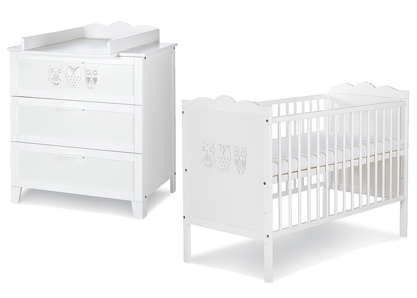 Klupś Marsell pokój niemowlęcy (łóżeczko 120x60cm + komoda z przewijakiem) lite drewno Transport Gratis !