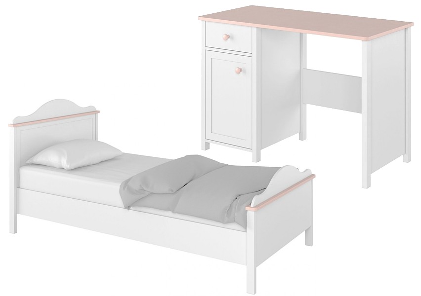 Lenart schoolgirl Zimmer (Bett 200x90 mit Matratze + Schreibtisch)