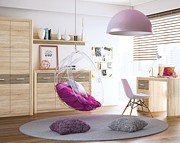 ML Meble Castel teen room (wardrobe 01 + desk 19 + chest of drawers 09 + shelf 16) - Click Image to Close
