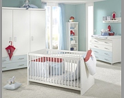 Paidi Biancomo pokój niemowlęcy lite drewno (łóżeczko 140x70 ze stelażem AIRWELL Comfort + szafa 2 drz + komoda) KURIER GRATIS