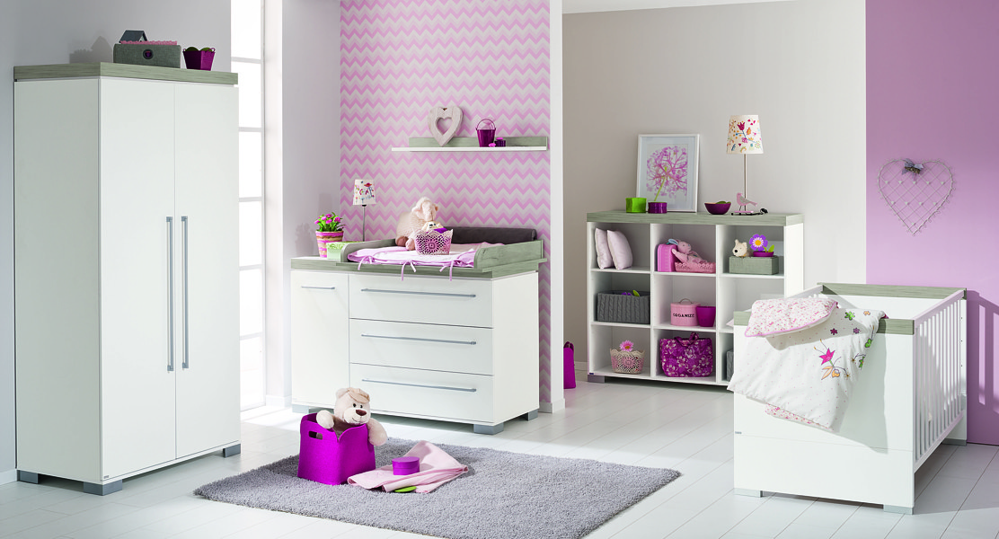 Paidi Kira Baby room of solid wood (crib 140x70 with frame AIRWELL Comfort + 2-door wardrobe + chest)