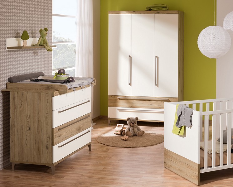 Paidi Remo (bed 140x70 + 3-door wardrobe + chest of drawers with a changing table) solid wood