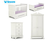 Timoore Clariss Basic Pokój dziecięcy (łóżeczko 140x70 + szuflada + komoda + szafa) / Biały  / KURIER GRATIS