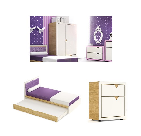 Timoore Frame Design youth room (bed 200x90 + high chest)