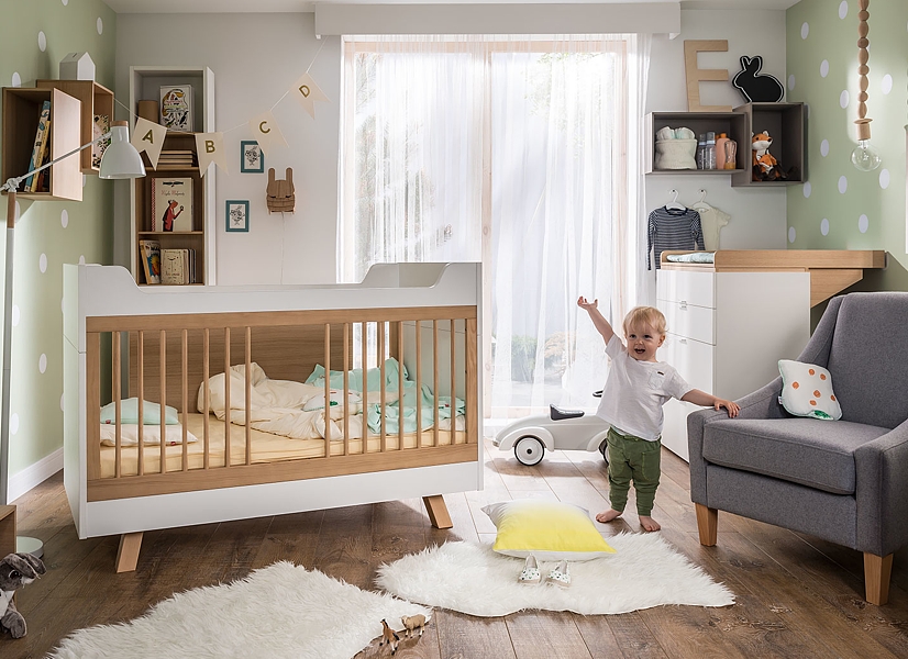 Baby Vox 4 You baby room (cot convertible to junior bed 140x70 + chest + changing table) solid wood