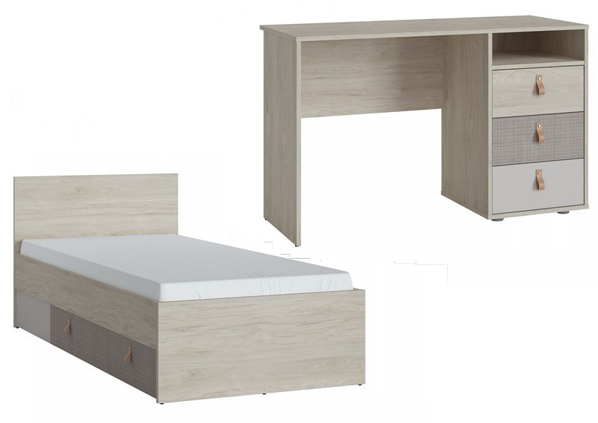 Meble Wójcik Denim teen room (bed with a frame 204,9x 95,3 Z01 / MWSD01 + desk B01)