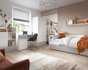 Meble Wójcik Flexi room ( bed with a frame 204,9x 95,4 Z01 / MWSD01 + bookcase R04 + wardrobe S02 + desk B01 + shelf P01 ) - Click Image to Close
