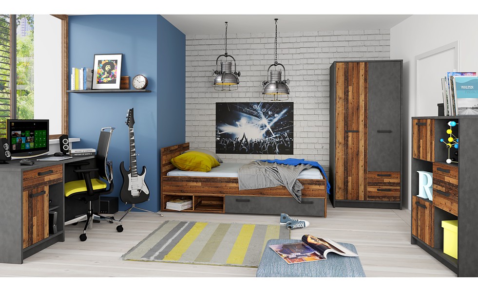 SALE! Meble Wójcik Nubi teen room ( bookcase R01 + desk B01 + bookcase R02) from exposure, submitted 24H
