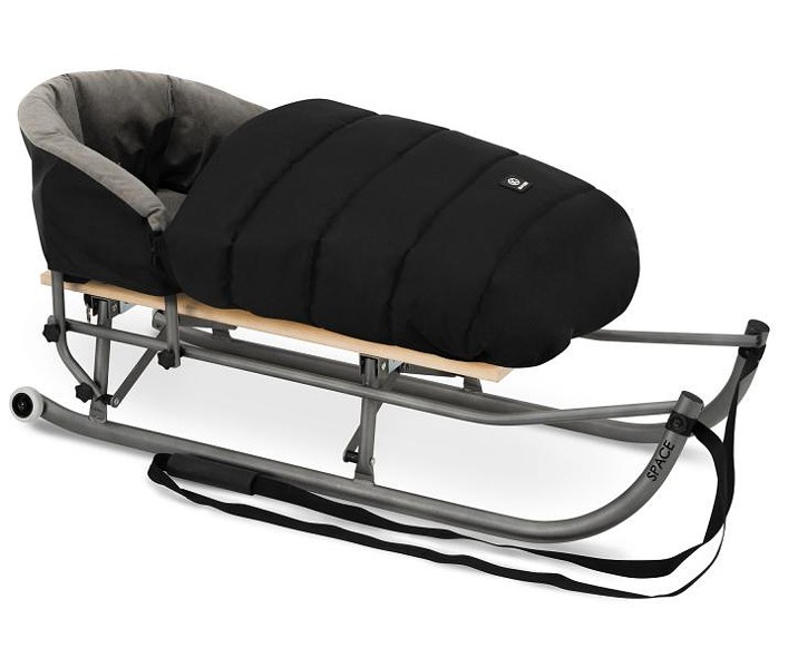 Kunert Space Folding sled with sleeping bag with backrest and wheels