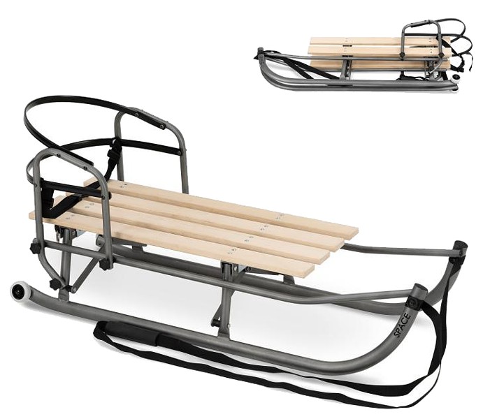 Kunert Space Folding sled with backrest and wheels
