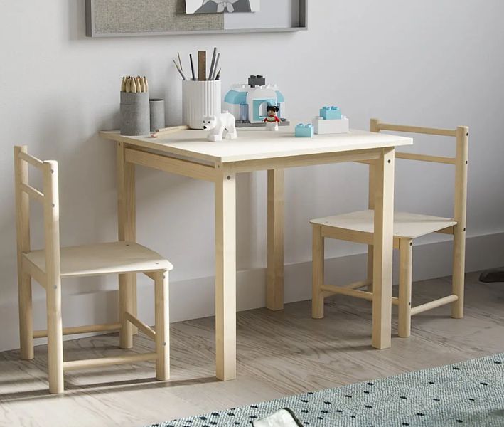 ATB ecological table with two chairs made of birch wood