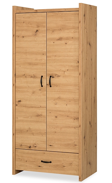 LittleSky by Klupś Amelia 2-door wardrobe with drawer / colour oak