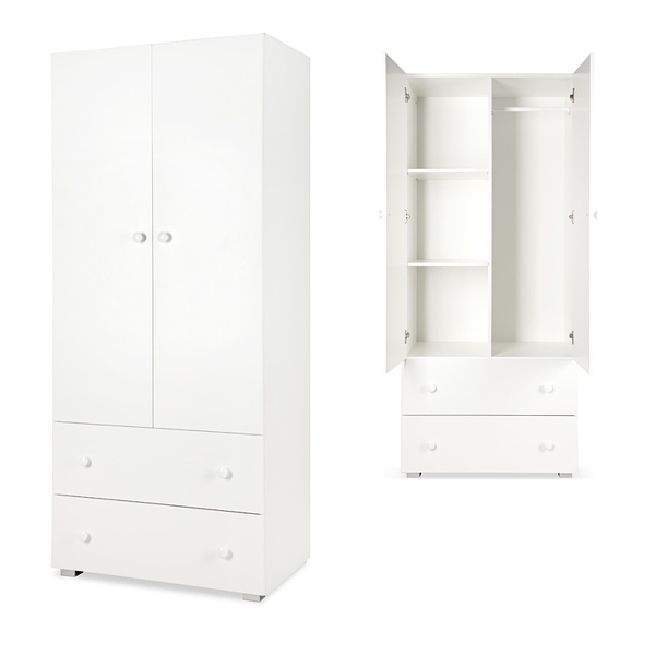 Klupś Paula White 2 door wardrobe with drawers