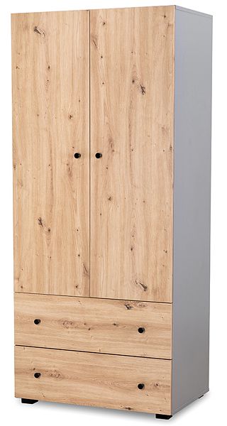 Klupś Pauline Graphite-Oak 2 door wardrobe with drawers