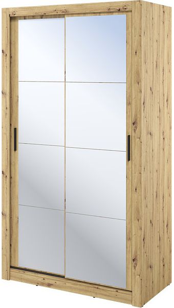 Lenart Arti AR-19 wardrobe with two sliding doors and mirrors - Artisan Oak