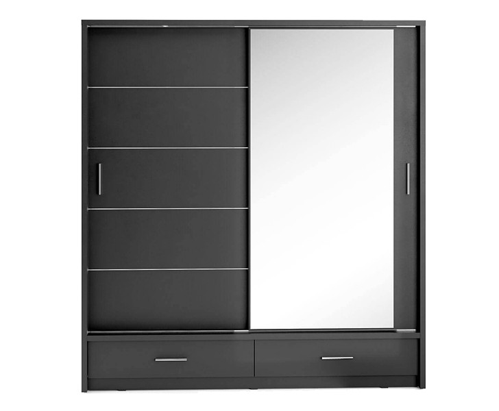 Lenart Arti AR-05 wardrobe with two sliding doors, two drawers and lighting (200x215x63)