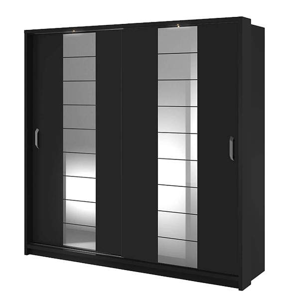 Lenart Arti AR-014 wardrobe with two sliding doors, mirrors and lighting (220x215x63)