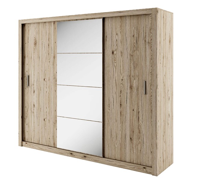 Lenart Idea ID-01 wardrobe with three sliding doors and a mirror (250x215x60)